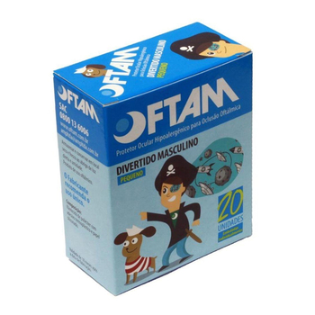 imagem OFTAM PROTETOR OCULAR PIRATINHA AZUL CXS. C/ 20 UNID