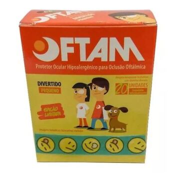 imagem OFTAM PROTETOR OCULAR DIVERTIDO SMILES CXS. C/ 20 UNID