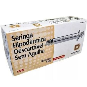 imagem SERINGA SEM AGULHA - BICO SLIP C/100UN - DESCARPACK 1 ML