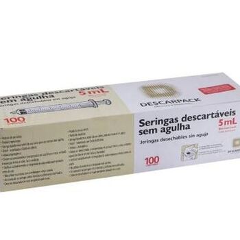 imagem SERINGA SEM AGULHA - BICO SLIP C/100UN - DESCARPACK 5ML