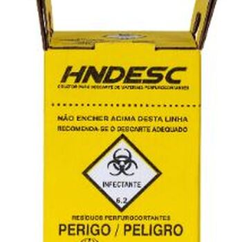 imagem CAIXA COLETORA  EM PAPELÃO P/ MATERIAL PERFURO CORTANTE CAP. 3LTS CX/20 -  HNDESC