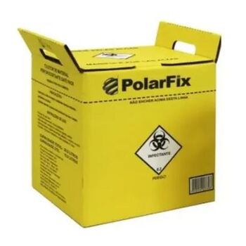 imagem CAIXA COLETORA  EM PAPELÃO P/ MATERIAL PERFURO CORTANTE CAP. 1,5LTS CX/20 -  POLARFIX